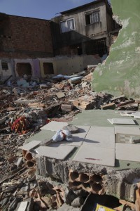 The rubble of a demolished in the Cristal community, Porto Alegre, Brazil.