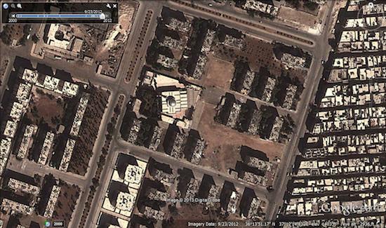 Image © 2013 Digital Globe - © Google Earth - lat 36.230881° lon 37.204119° - September 23, 2012