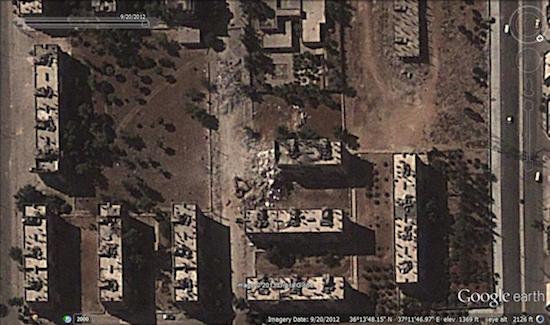 Image © 2013 Digital Globe - © Google Earth - lat 36.230042° lon 37.196381° - September 20, 2011