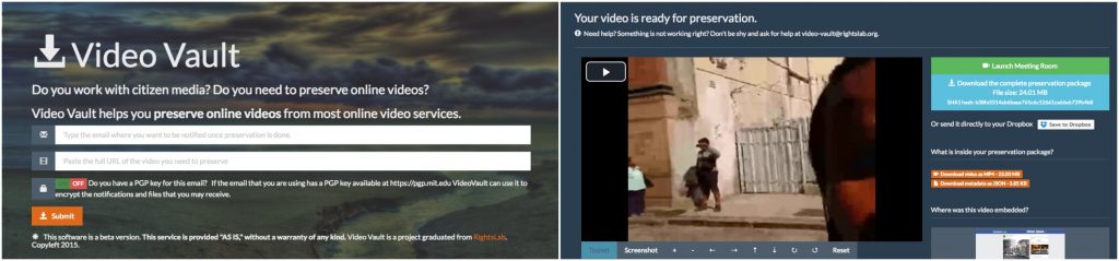 Provide an email and a URL to Video Vault, and it will send a link to a downloadable package.