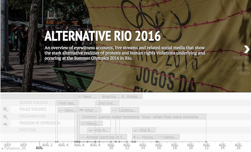 "Alternative Rio Live" Timeline of Rights Violations During the Rio Olympics 
