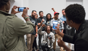 Members of WeCopwatch and Coletivo Papo Reto together in NYC.