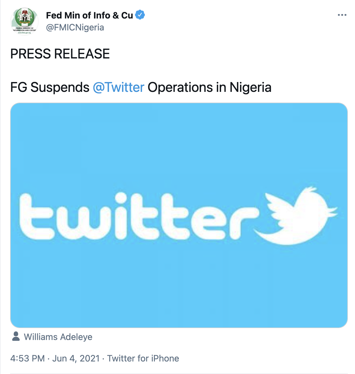The Wrongfulness Of Nigeria S Ban On Twitter Witness Blog